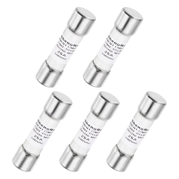 Uxcell 600V 25A Time Delay Fuse Fast Blow Glass Fuses Generic Current Limiting Protection Time Delay 5Pack