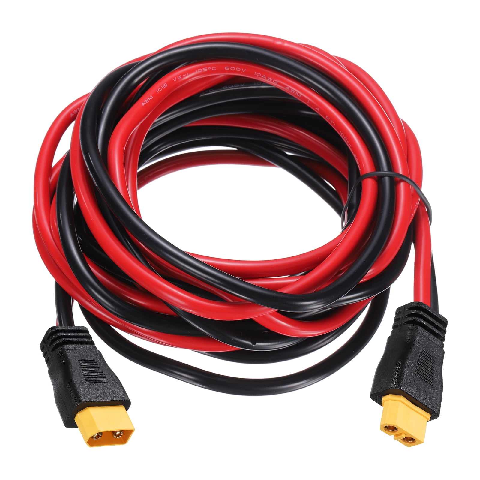 Uxcell 600VDC XT60 Extension Cable, 10AWG 10FT XT60 Male to Female Connector Cable for RC Battery Portable Power Station Solar Panel FPV Drone