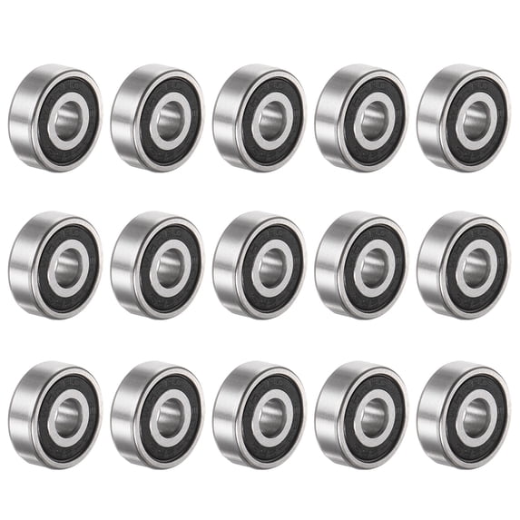 Uxcell 604-2RS Deep Groove Ball Bearings 4x12x4mm Chrome Steel ABEC1 Z2 15 Pack