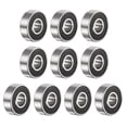 thumbnail image 1 of Uxcell 608-2RS Deep Groove Ball Bearings 8x22x7mm Chrome Steel ABEC3 Z3 10 Pack, 1 of 5