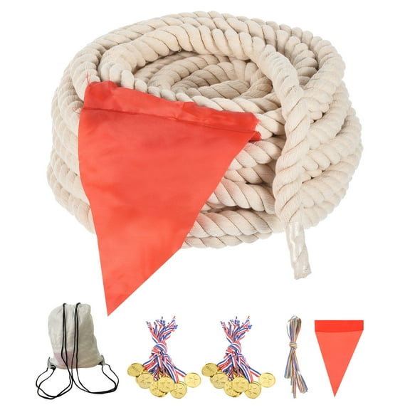Uxcell 60Feet Tug of War Rope for Adults Teen Field Day Games Party Carnival Family Game, White