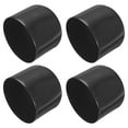 thumbnail image 1 of Uxcell 60MM Vinyl Rubber End Caps, 4 Pack Round Bolt Screw Covers Caps for Metal Tubing Bolts, Black, 1 of 7