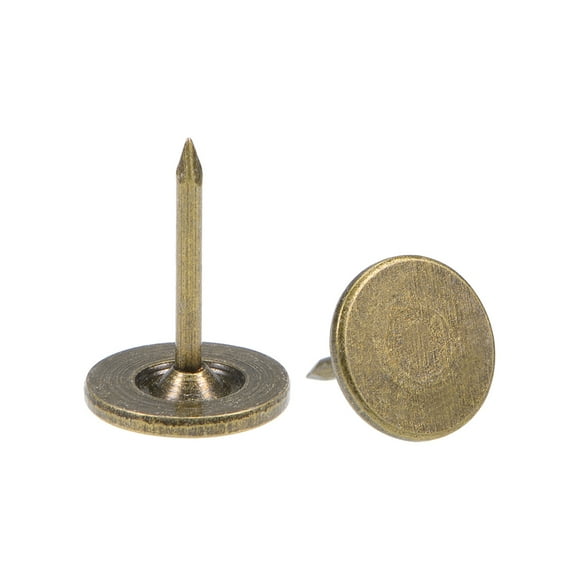 Uxcell 60Pack 11mmx15mm Flat Head Decorative Upholstery Tacks Furniture Nails, Bronze