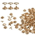 thumbnail image 1 of Uxcell 60Pack Double Cap Leather Rivet, 12x8mm Round Cap Tubular Metal Studs Leather Crafting Rivet, Light Gold, 1 of 7