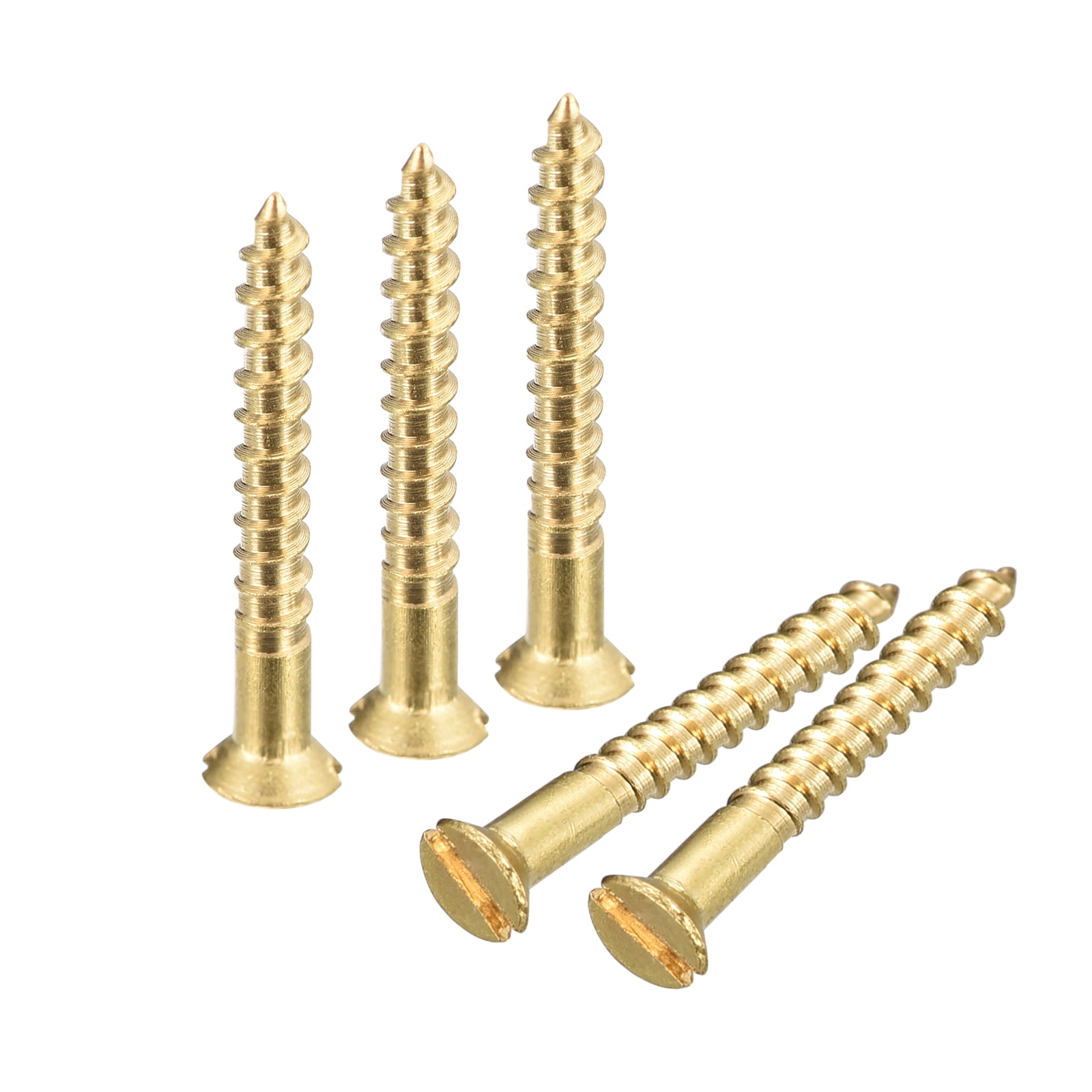 Hillman 7216 Brass Round Head Wood Screws - 6 X 1 1/2 Inch, 4-Pack, For Joining Wood, Decorative Finish