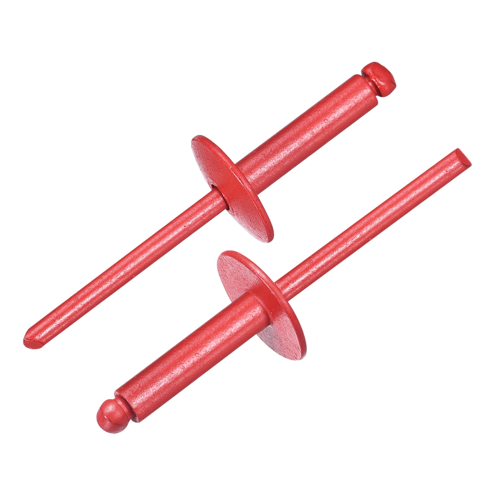 Uxcell 60Pcs 3/16"x3/4" Aluminum Blind Rivets, Large Flange Rivets Fasteners, Red