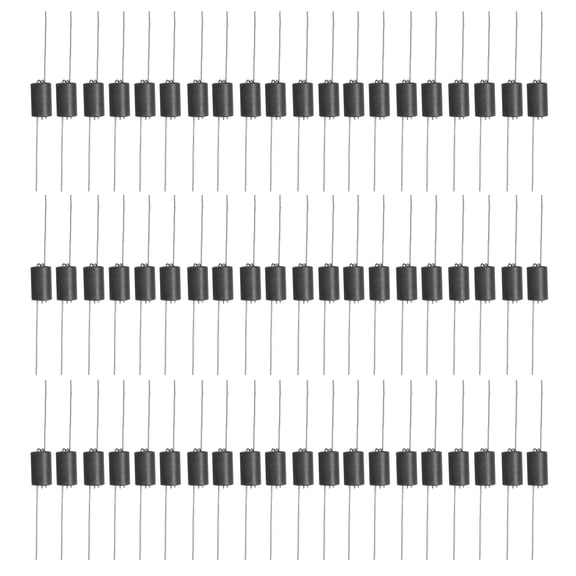Uxcell 60Pcs Axial Ferrite Bead Inductor, Horizontal Filter Ferrite Inductor Bead Chokes 52mm Noise Suppression for Electronics, Power Supply, Audio Equipment, Black