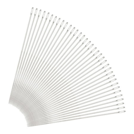 Uxcell 60Pcs Beading Needles Fine Thin Long Straight Sewing Embroidery Threads Stainless Steel 1.57 inch