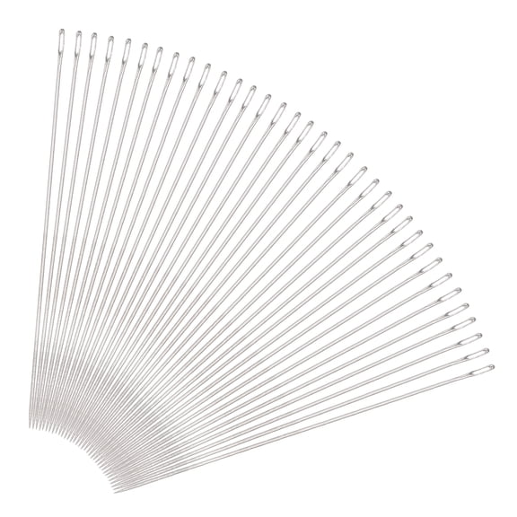Uxcell 60Pcs Beading Needles Fine Thin Long Straight Sewing Embroidery Threads Stainless Steel 2.17 inch