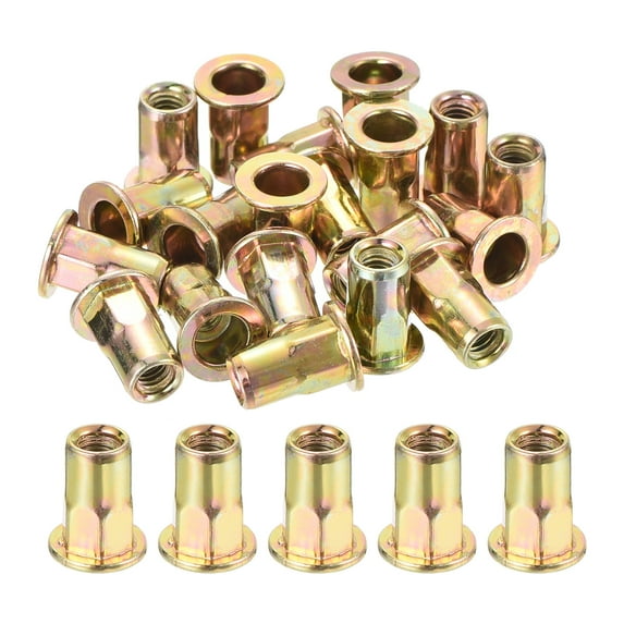 Uxcell 60Pcs Half Hex Body Flange Rivet Nuts, M3 Carbon Steel Thread ...
