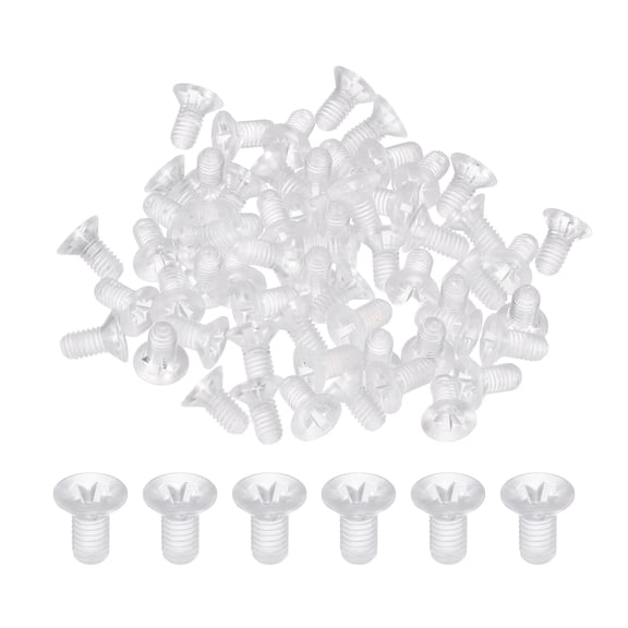 Uxcell 60Pcs M3x6mm Plastic Phillips Machine Screws, Insulated PC Countersunk Screws