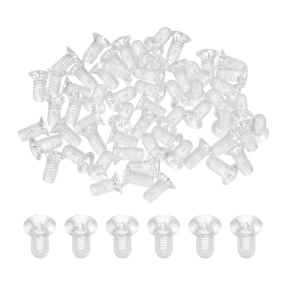 Uxcell 60Pcs M4x8mm Plastic Phillips Machine Screws, Insulated PC Countersunk Screws