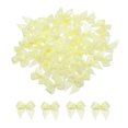 thumbnail image 1 of Uxcell 60 Pcs Polyester Mini Ribbon Bow with Pearl Ribbon Flowers Appliques 1'' Fluorescent Light Green, 1 of 6