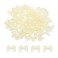 thumbnail image 1 of Uxcell 60 Pcs Polyester Mini Ribbon Bow with Pearl Ribbon Flowers Appliques for Craft DIY 1'' Milk White, 1 of 6