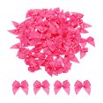 thumbnail image 1 of Uxcell 60 Pcs Polyester Mini Ribbon Bow with Pearl Ribbon Flowers Appliques for Craft DIY 1'' Rose Red, 1 of 6