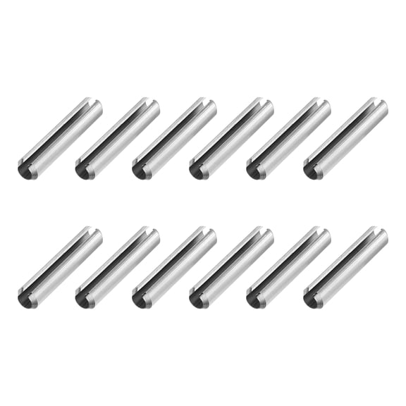 Uxcell 12Pcs Slotted Split Roll Pins 3/10 Inch(8mm) Dia. 1-3/5 Inch(40mm) Length Steel Spring Tension Expansion Dowels for Secure Fastening, Silver