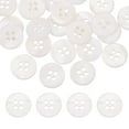thumbnail image 1 of Uxcell 60Pcs Round Natural Shell Buttons,11.5mm 4 Holes Mother of Pearl Craft Seashell Sewing Buttons for Clothes Shirts Dresses Sewing DIY Craft Making, Beige, 1 of 6