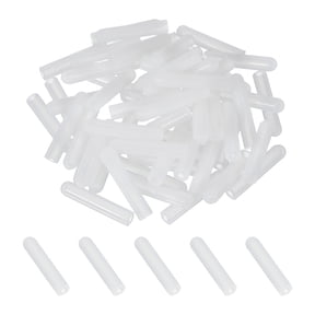 Uxcell 60Pcs Silicone End Caps, 13/128"(2.5mm) ID Round Rubber Screw Thread Protector Hook Protector, Flexible Rubble Bolt Covers for Bolt Metal Tube Rod Screw (1" Height White)