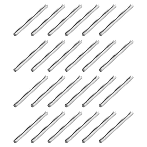 Uxcell 60Pcs Slotted Split Roll Pins 1/10 Inch(2.5mm) Dia. 1-1/5 Inch(30mm) Length Steel Spring Tension Expansion Dowels for Secure Fastening, Silver