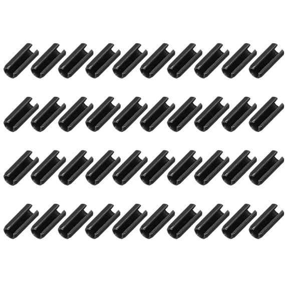 Uxcell 60Pcs Slotted Split Roll Pins 1/5 Inch(5mm) Dia. 1/2 Inch(14mm) Length 65Mn Steel Spring Tension Expansion Dowels for Secure Fastening, Black