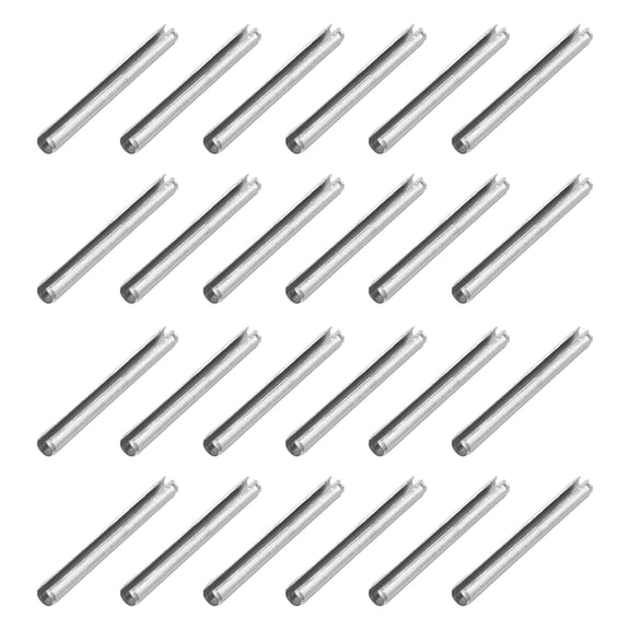Uxcell 60Pcs Slotted Split Roll Pins 7/50 Inch(3.5mm) Dia. 1-1/5 Inch(30mm) Length Steel Spring Tension Expansion Dowels for Secure Fastening, Silver
