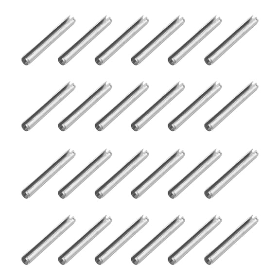 Uxcell 60Pcs Slotted Split Roll Pins 7/50 Inch(3.5mm) Dia. 1 Inch(25mm) Length Steel Spring Tension Expansion Dowels for Secure Fastening, Silver