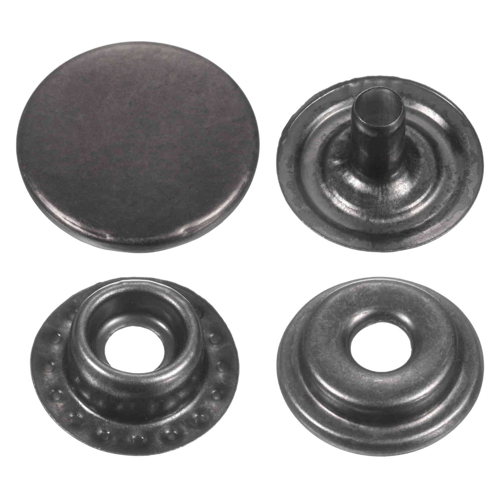 Uxcell 60Set Press-Stud Cap Button 12.5mm Metal Snap Fastener for ...