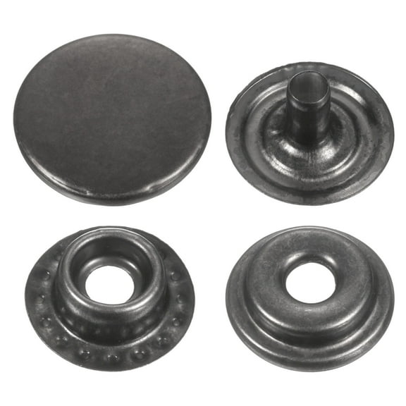 Uxcell 60Set Press-Stud Cap Button 12.5mm Metal Snap Fastener for Clothes DIY, Gun