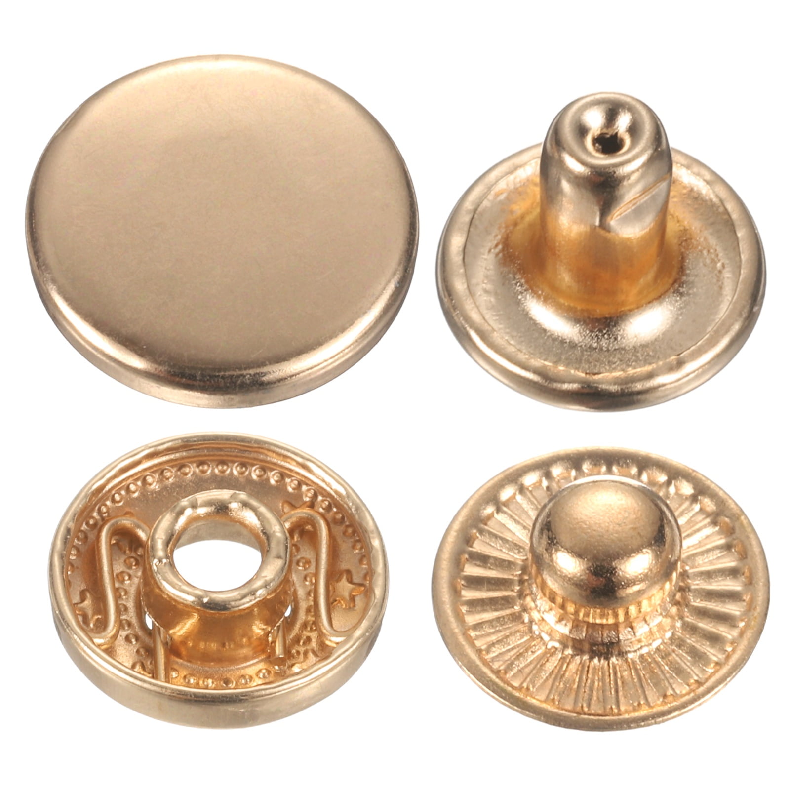Uxcell 60Set Press-Stud Cap Button 12.5mm Metal Snap Fastener for ...