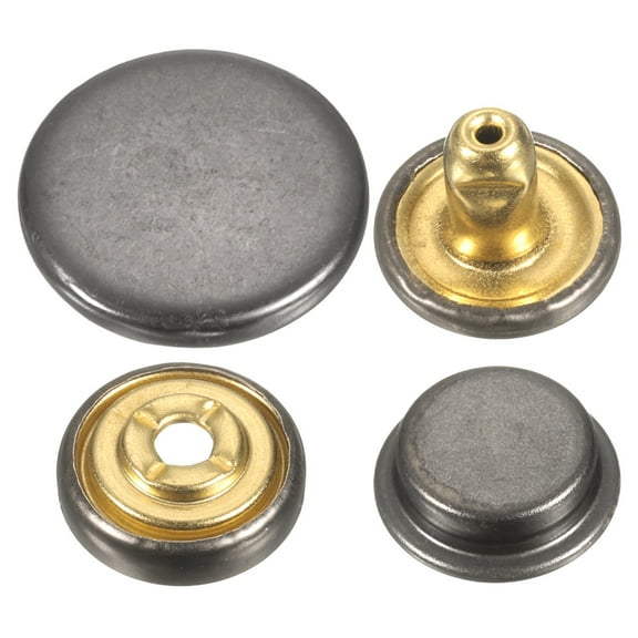 Uxcell 60Set Press-Stud Cap Button 20mm Metal Snap Fastener for Canvas, Gun
