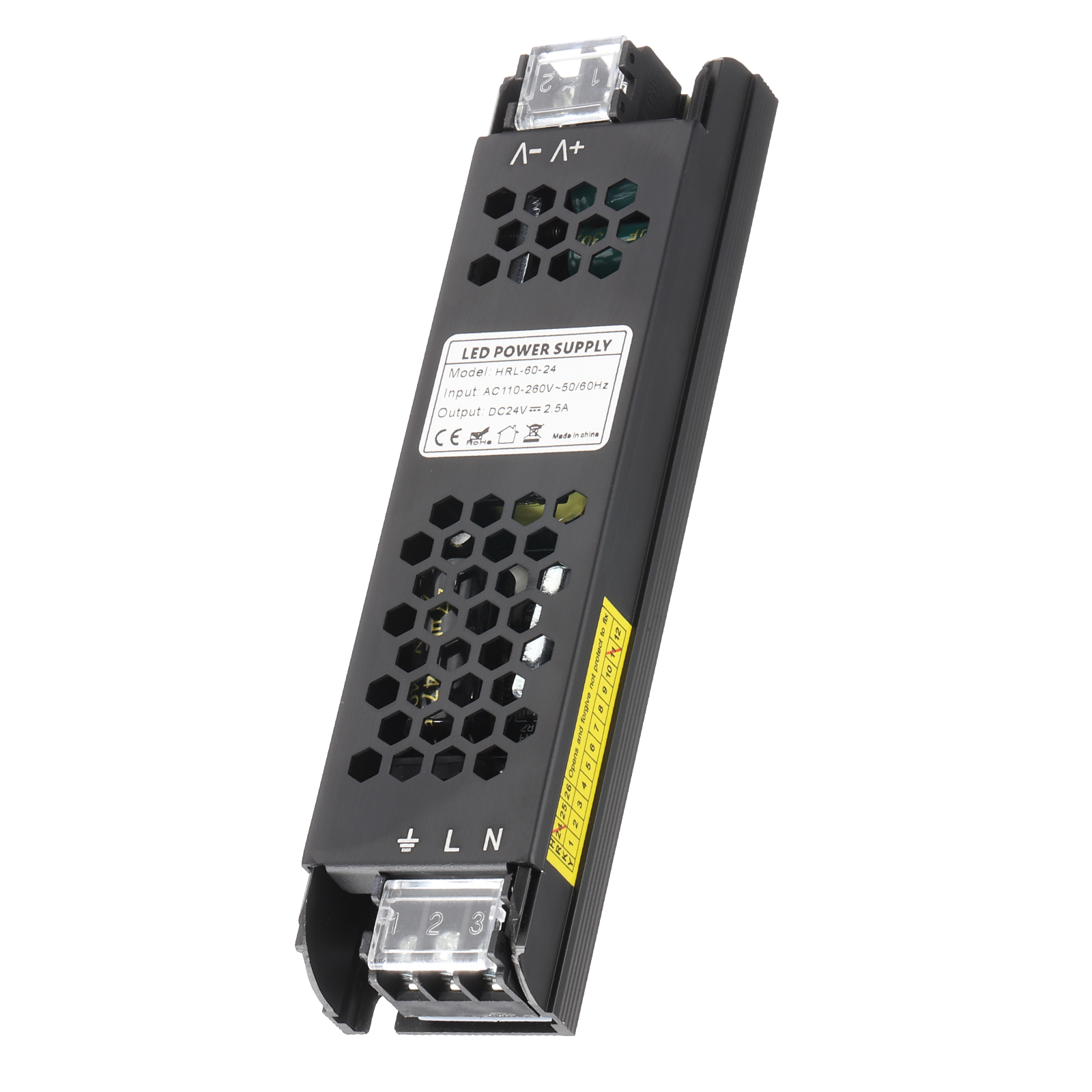 Uxcell 60W LED Driver, AC 110V - 260V to DC 24V Power Supply Low Voltage Transformer Volt Converter