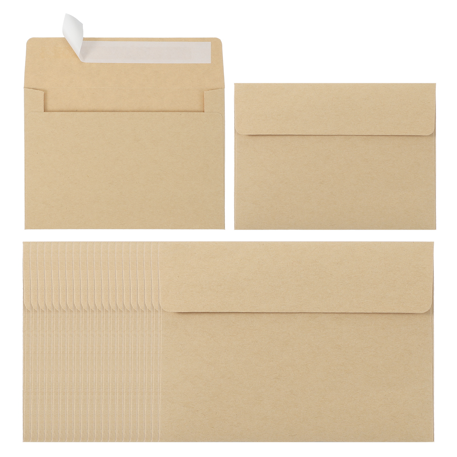 Uxcell 60 Pack A2 Envelopes Self Seal Kraft Paper Invitation Envelopes for Postcard Wedding Cards