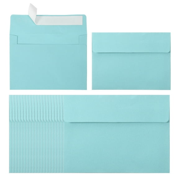 Uxcell 60ack A2 Envelopes, Self Seal Light Blue Invitation Envelopes for Postcard Wedding Cards