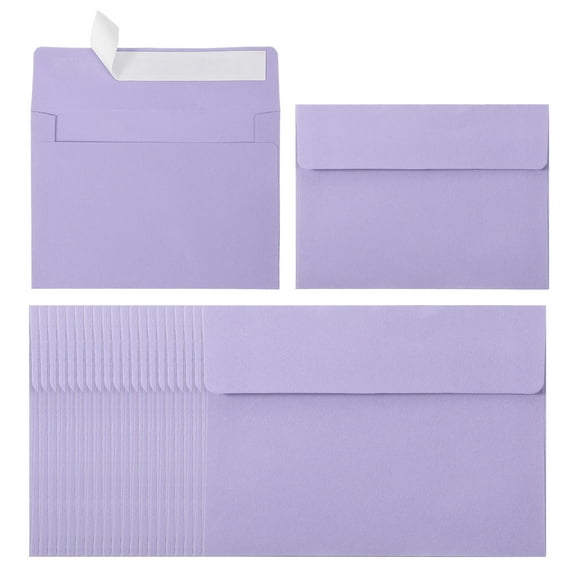 Uxcell 60ack A2 Envelopes, Self Seal Light Purple Invitation Envelopes for Postcard Wedding Cards