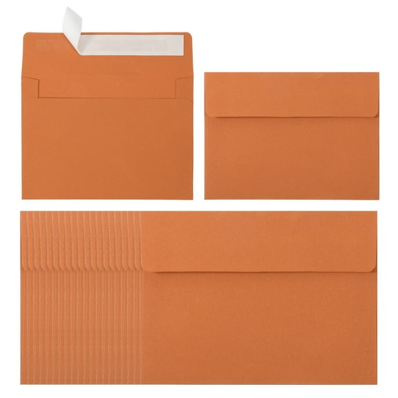 Uxcell 60ack A2 Envelopes, Self Seal Orange Invitation Envelopes for Postcard Wedding Cards