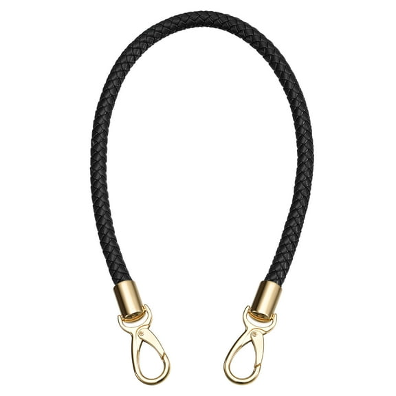 Uxcell 60cm/23.6" Braided Leather Purse Replacement Strap for Handbag, Black