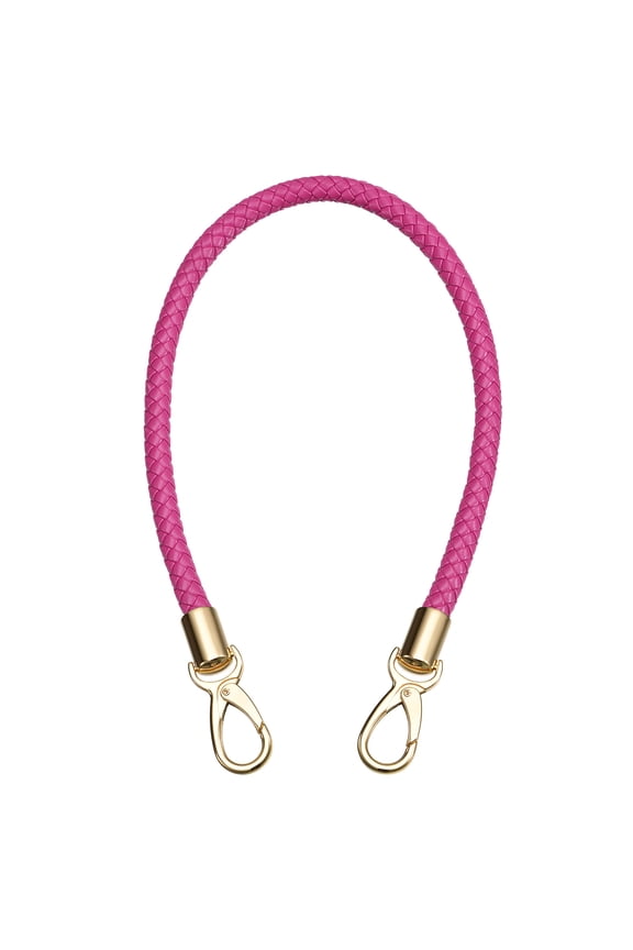60cm/23.6" Braided Leather Purse Replacement Strap for Handbag, Fuchsia