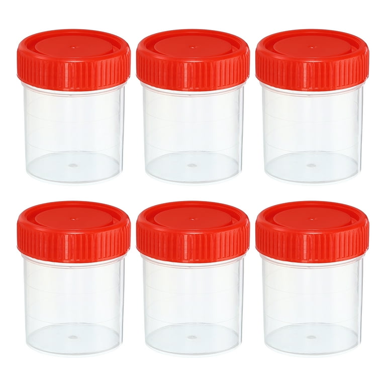 Uxcell 60mL Sample Cups 6Pcs Sample Containers Leak Proof Screw Cap for Lab  Home Red 6 Pack