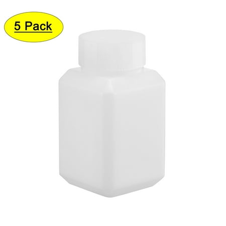Uxcell 60ml/2 Plastic Wide Mouth Lab Reagent Bottle Translucent 5 Count