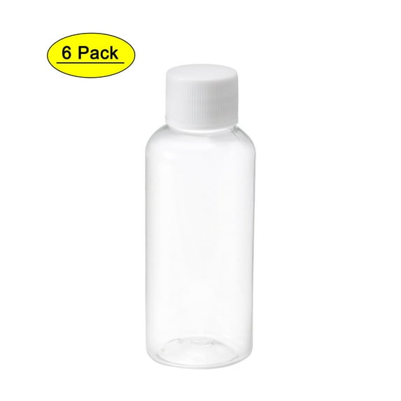 Uxcell 60ml/2 oz Small Mouth Reagent Bottle Transparent Plastic 6 Pack