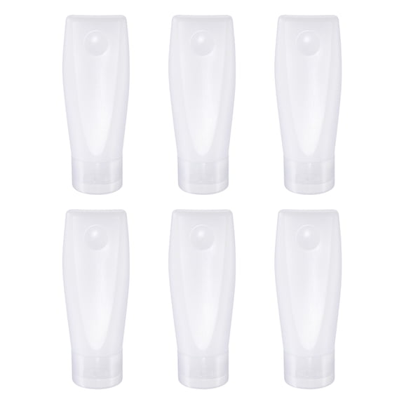 Uxcell 60ml Squeeze Tube Empty Cosmetic Tubes Plastic with Flip Lid Translucent 6 Pack