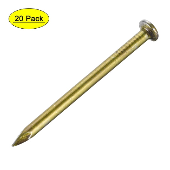 Uxcell 60mm / 2.4" Wall Cement Nail Carbon Steel Electroplating Bronze 20 Pack