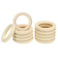 thumbnail image 1 of Uxcell 60mm 2.4" Wooden Rings 10mm thick, 15 Pack Natural Wood Rings Unfinished Wood Loop, 1 of 6