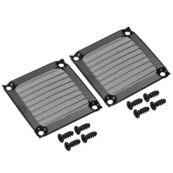 Uxcell 60mm Fan Filter Grills with Screws Aluminum Frame Stainless Steel Mesh Black 2 Pack
