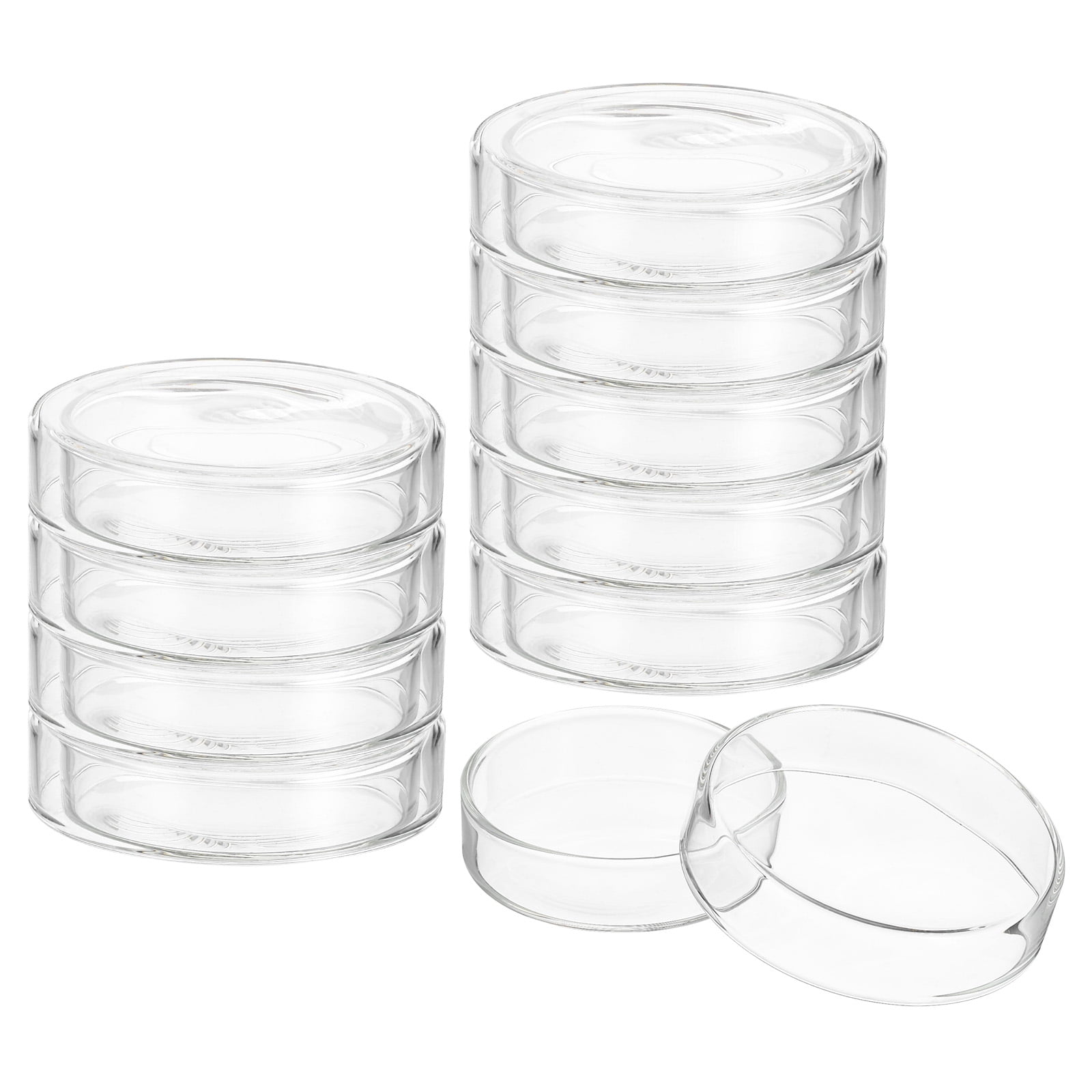 Uxcell 60mm High Borosilicate Glass Petri Dishes with Lids, 10 Pack ...