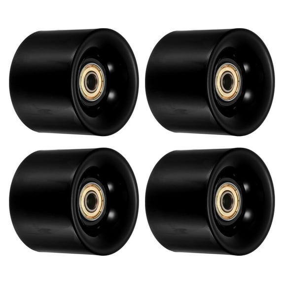 Uxcell 60mm with Bearings ABEC-11 Street Wheels for Skateboards Cruiser 80A, Black Golden 4 Pack