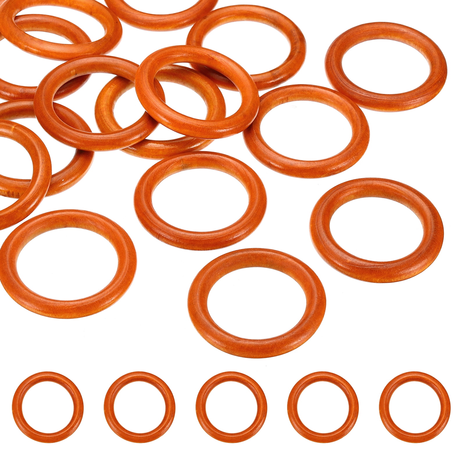 Uxcell 60mm Natural Wooden Rings, 10 Pack Wood Ring Round Linking Rings ...