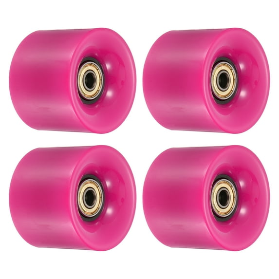 Uxcell 60mm with Bearings ABEC-11 Street Wheels for Skateboards Cruiser 80A, Rose Red Golden 4 Pack