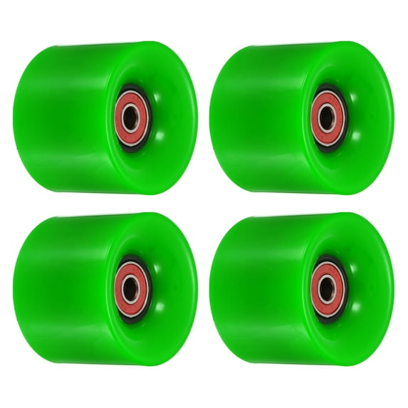 Uxcell 60mm with Bearings ABEC-9 Street Wheels for Skateboards Cruiser 80A, Red Green 4 Pack