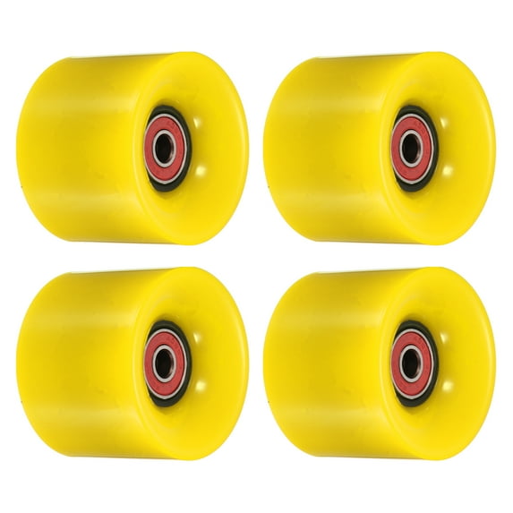 Uxcell 60mm with Bearings ABEC-9 Street Wheels for Skateboards Cruiser 80A, Red Yellow 4 Pack